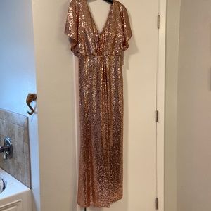 NWT Revelry Formal Rose Gold Sequin Dress